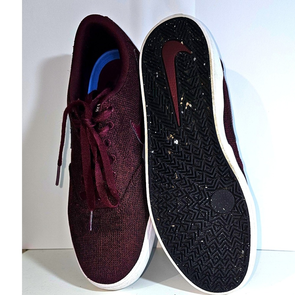 Nike SB Burgundy Mesh Low Top Sneakers Skate Shoes Men Size 10 - Picture 11 of 13